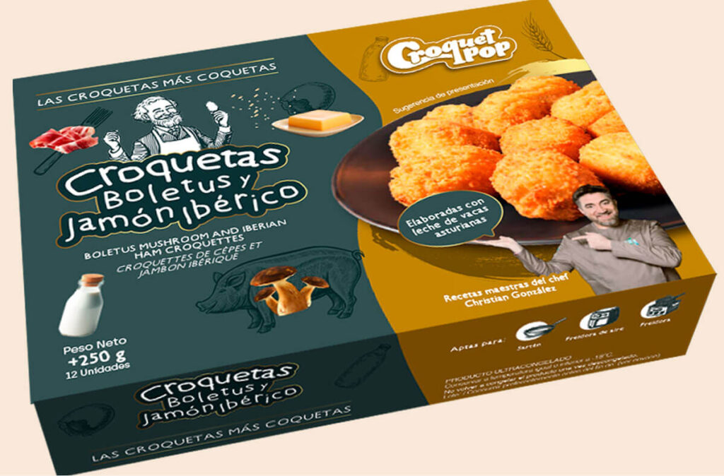 Croquetas retail de boletus y jamón ibérico Croquet Pop.