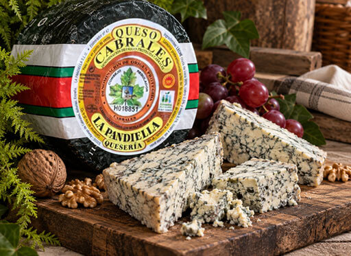 Queso Cabrales DOP en pieza y porciones.